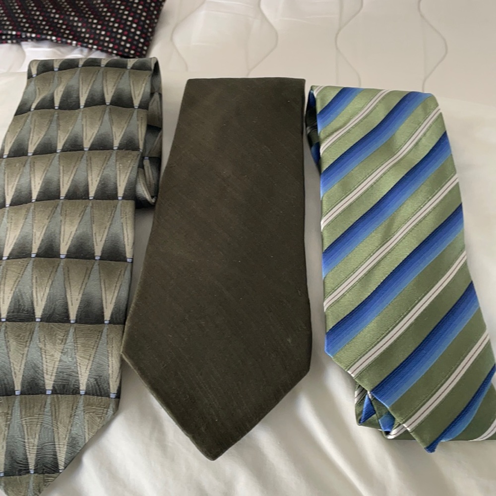 Assorted green ties